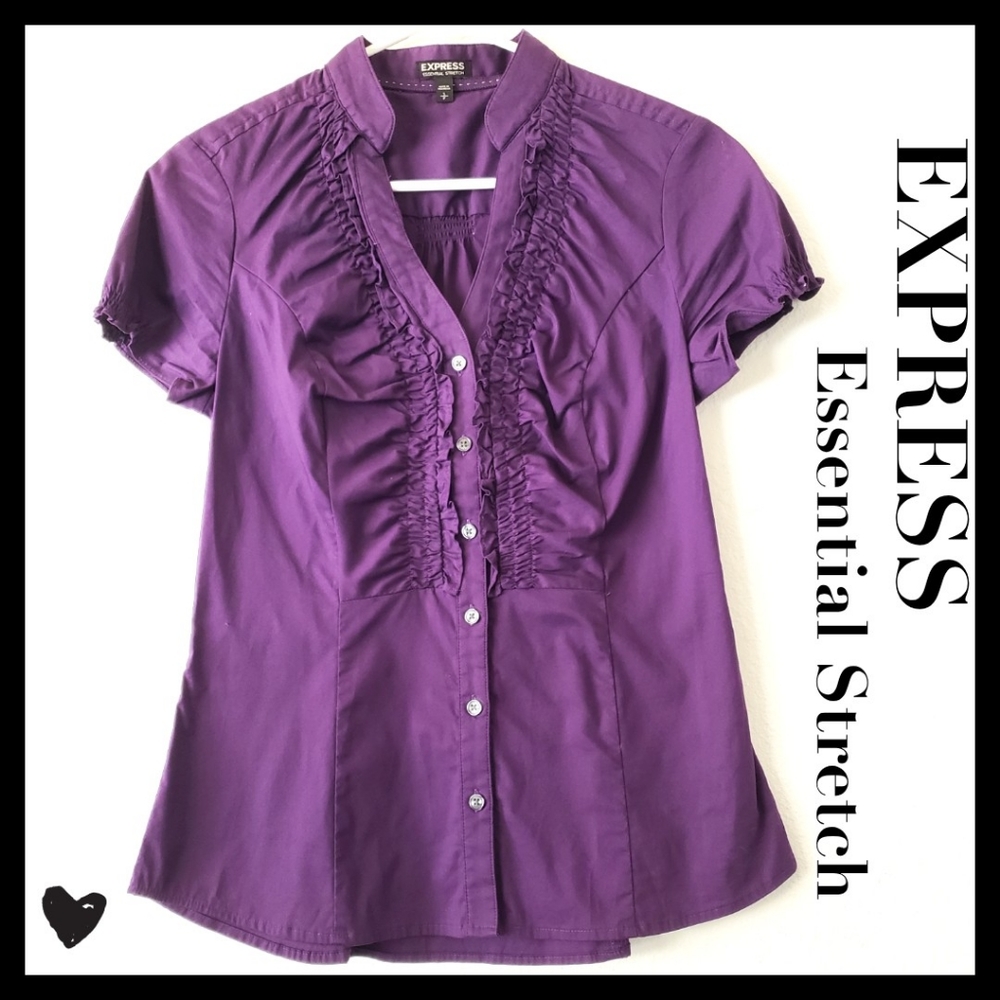 $  3/$15 EXPRESS:Size:SP/Deep Purple Business Casual Blouse